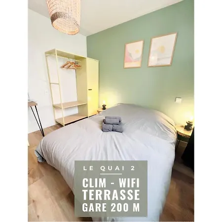 Le Quai 2 - Studio Neuf Calme Terrasse - Clim - Wifi - Gare A 200m
